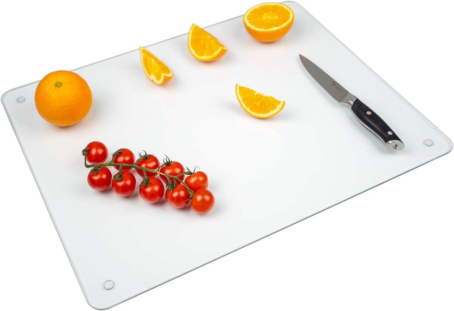 Tempered Glass Cutting Board for Kitchen, 16 x 20 Inch Clear Cutting Board with Non-Slip Feet for Countertop, Dishwasher Safe, Rounded Corner Board, Shatter, Heat & Scratch Resistant-Clear 20"L x 16"W