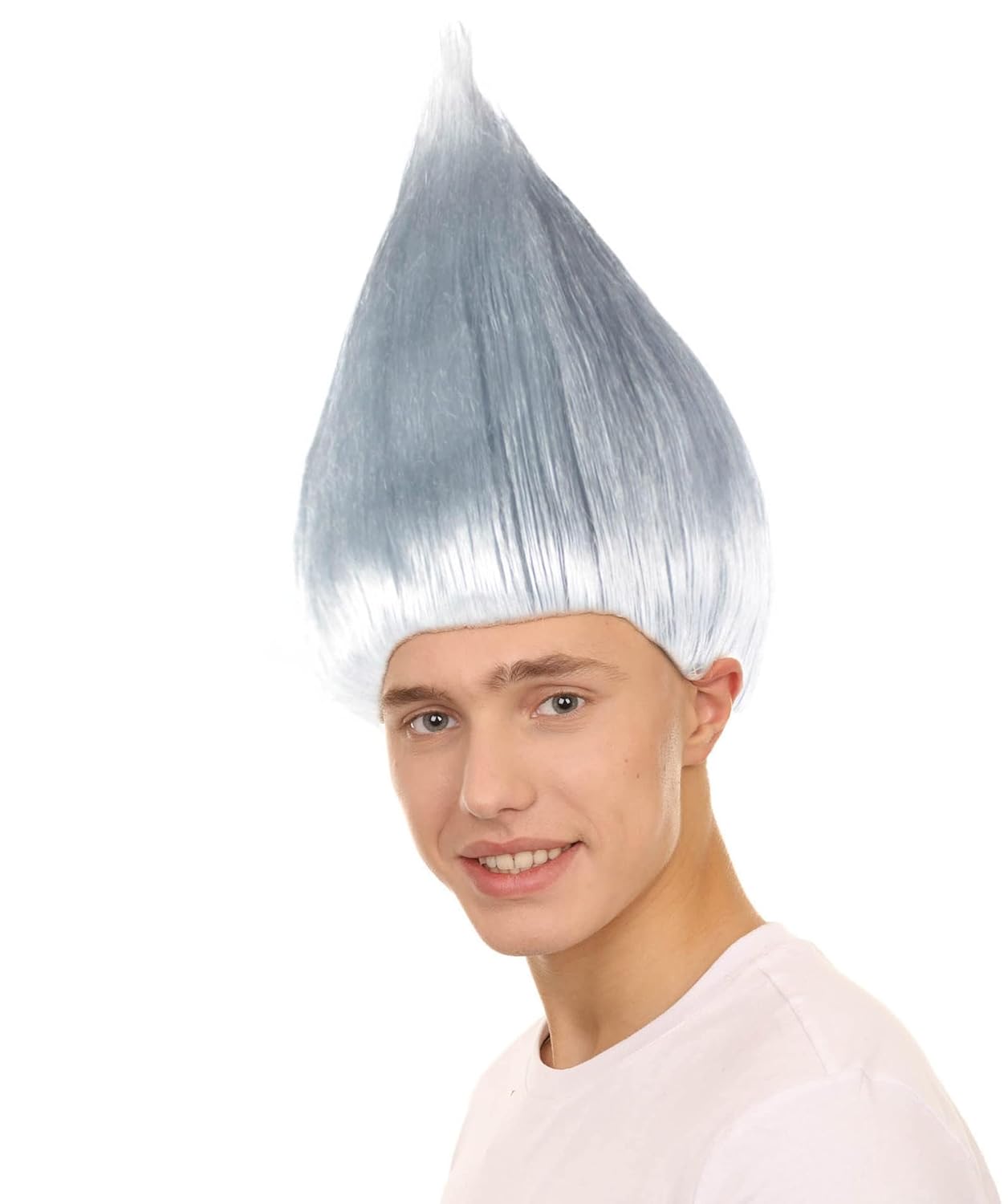 HPO Adult Unisex Multiple Color Options Straight Cosplay Halloween Troll Wig, Synthetic Soft Hair Fiber, Perfect for your next Festival and Group Anime Party. (Dark Grey)