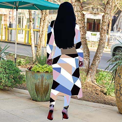 Image of Max2co Women 2 Piece Outfits Floral Long Sleeves Open Front Cardigan Cover up with Leggings High Waist Long Pants Set