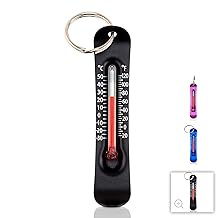 Sun Company Brrr-ometer - Snowsport Zipper Pull Thermometer for Jacket, Parka, or Backpack | Mini Outdoor Skiing & Snowboarding Keychain Thermometer