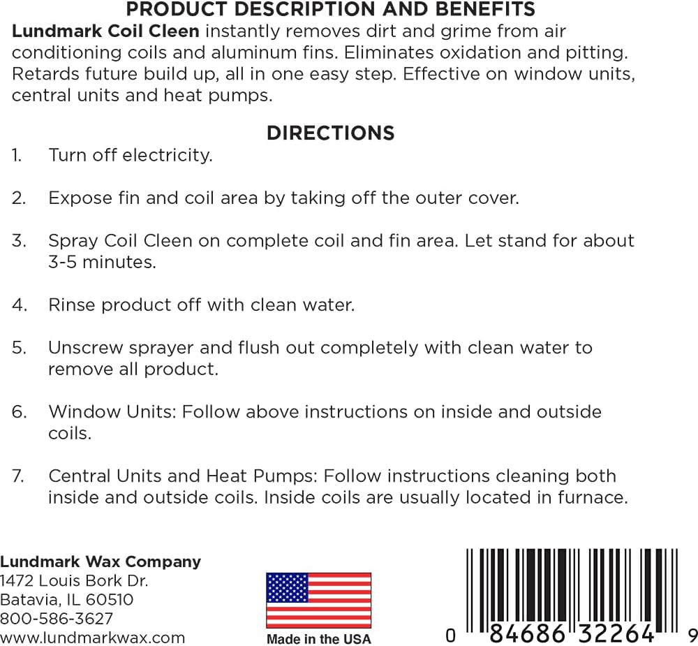 Lundmark Coil Cleen, Air Conditioning Fin & Coil Cleaner, 1-Gallon, 3226G01-2