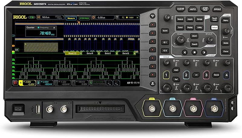 Rigol MSO5074 - Osciloscopio de señal mixta/digital de 70 MHz de cuatro canales