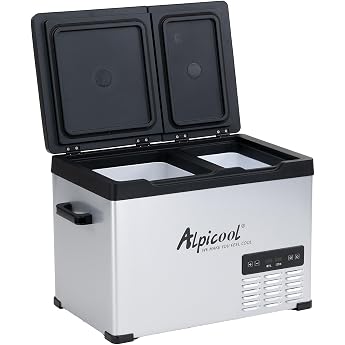 Alpicool CHS45 32L Compressor Cool Box 12 V/24 V Camping Fridge Portable for Car [Energy Class B]