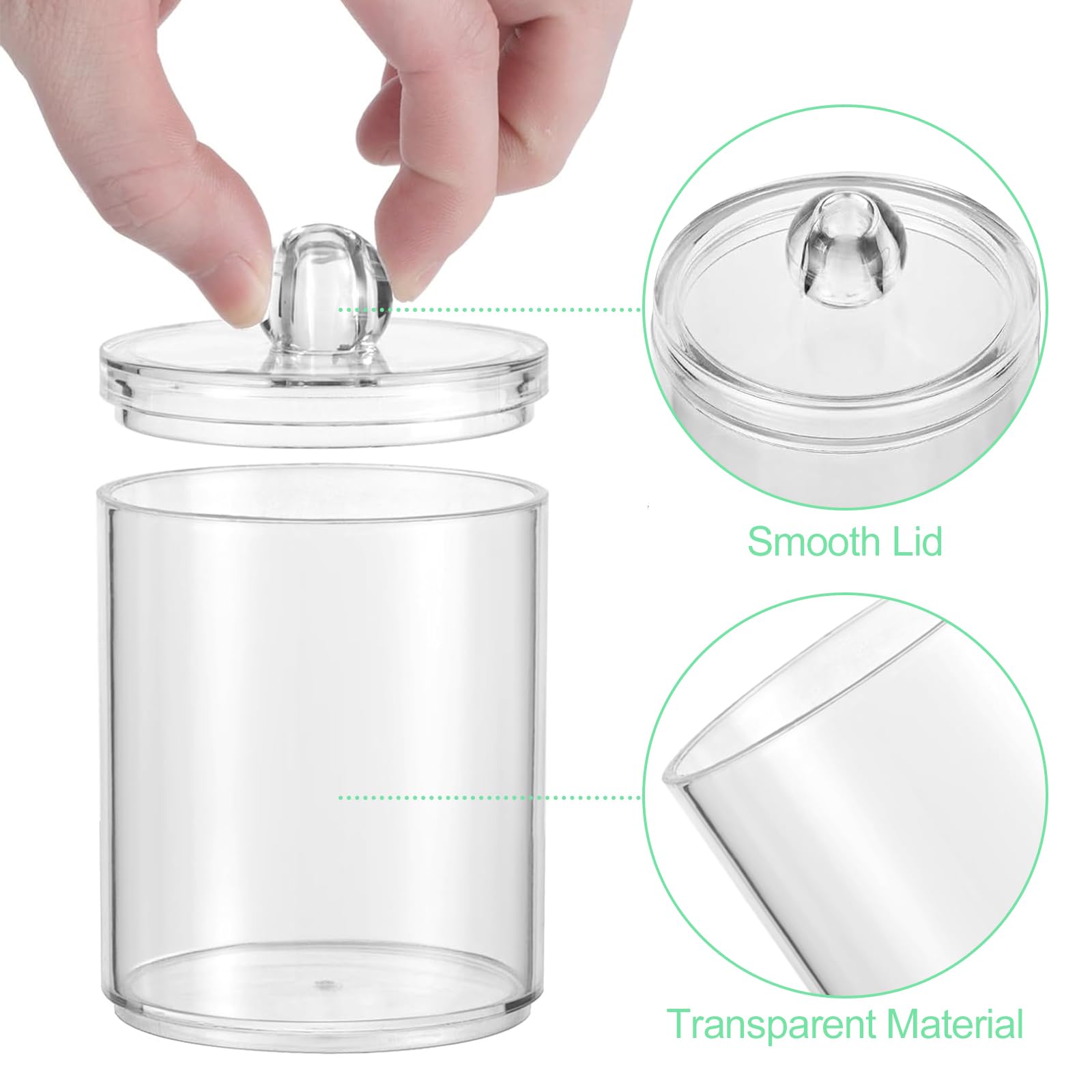 Cigrubo Set 3 Pezzi Organizer Bagno Trasparente - Porta Dischetti Struccanti, Cotton Fioc E Accessori, Ideale Per Comò E Vanità - Foto 13