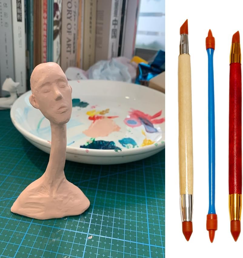 Miniatura 9 de Herramientas de arcilla polimérica, herramientas de modelado de puntos, herramienta de escultura de arcilla de silicona, kit de arcilla seca al aire