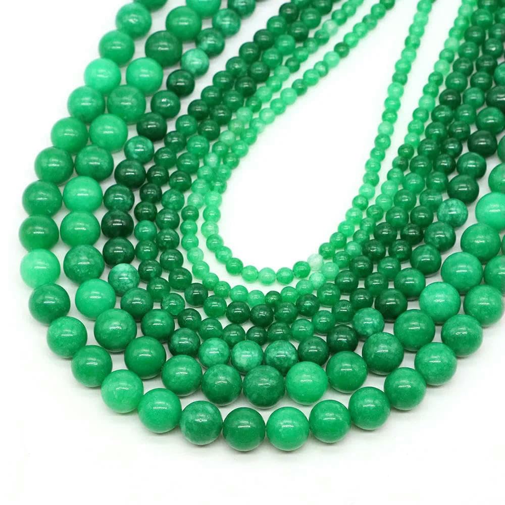 Cuentas redondas de piedra natural de 4, 6, 8 y 10 mm, jade verde, cuentas espaciadoras sueltas para la creación de pulseras, collares y joyería DIY. Accesorios para la elaboración de joyas. Apatita