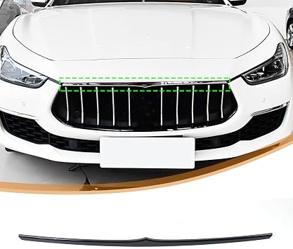 TOYCIDFG Car Front Grille Decor Cover Trim Compatible with Maserati Ghibli 2018-2024, Car Exterior Decoration Accessories Black