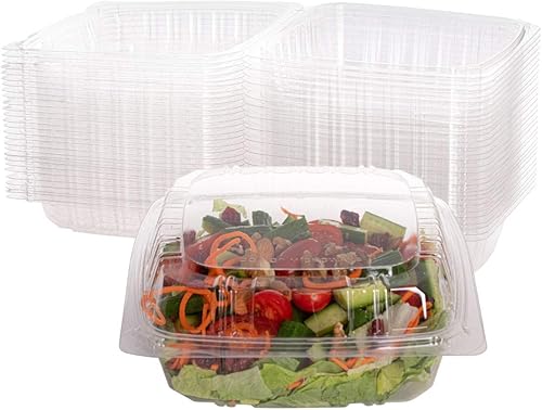 Miniatura 2 de Smygoods Recipientes de plástico para alimentos (paquete de 25-8x8x3 3/8) para llevar, contenedor de alimentos con bisagras Contenedor de concha