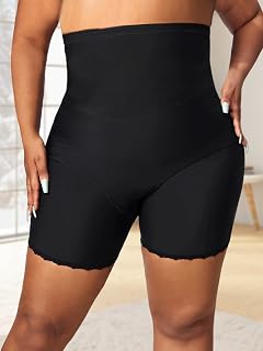 Large Size High Waist Tummy Shaper Shorts Abdomen Shaper Pants Butt Lifting Compression Shapewear Long Legs Slim Women (Black, 4XL)