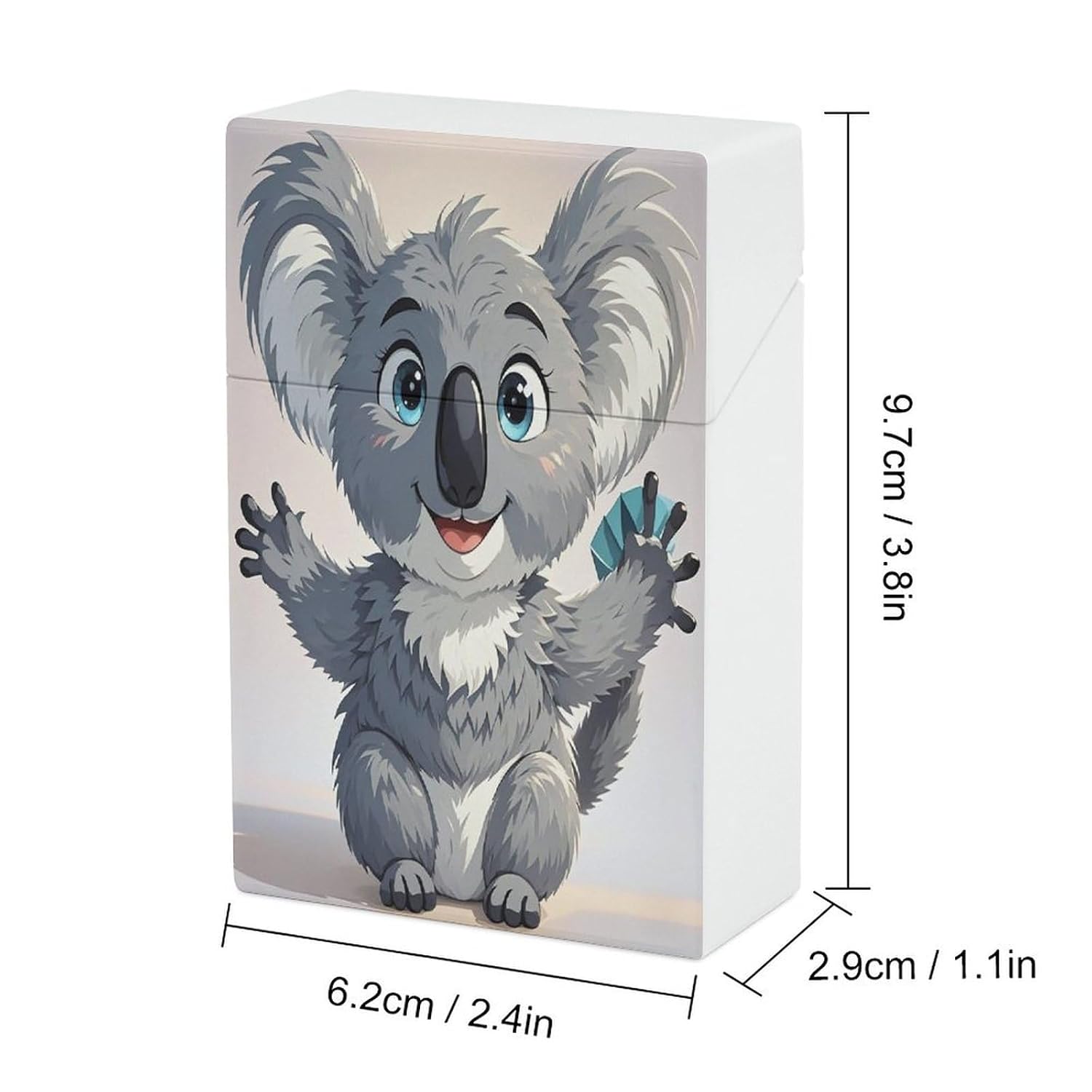Cartoon Koala Plastic Cigarette Case King Size for Men Women image 2