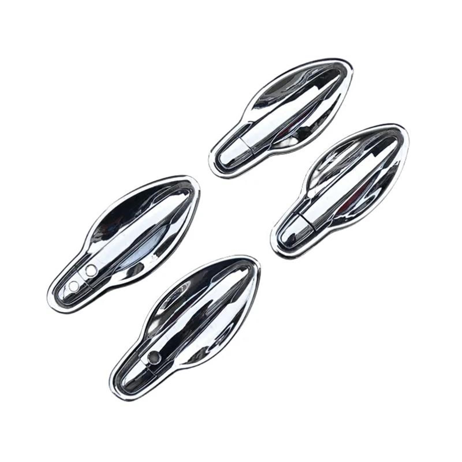 NMJLQW Exterior Decoration for CR-V 2012 2013 2014 2015 2016 Gloss Black Chrome Car Door Handle Covers Bowl Decor Trim Styling Accessories(Silver Handle-Bowl)