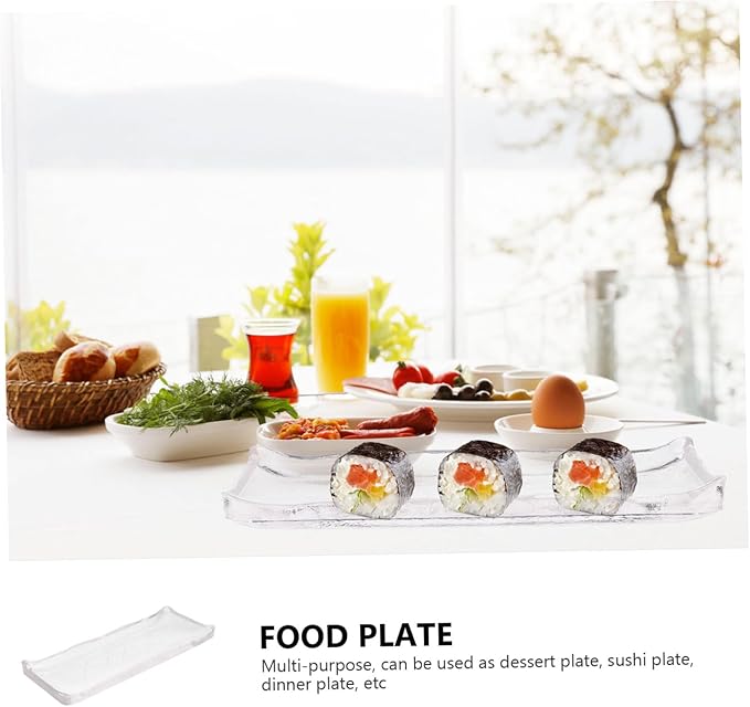 Plato de Vidrio 27x10x2cm Bandeja para Sushi miniatura 4