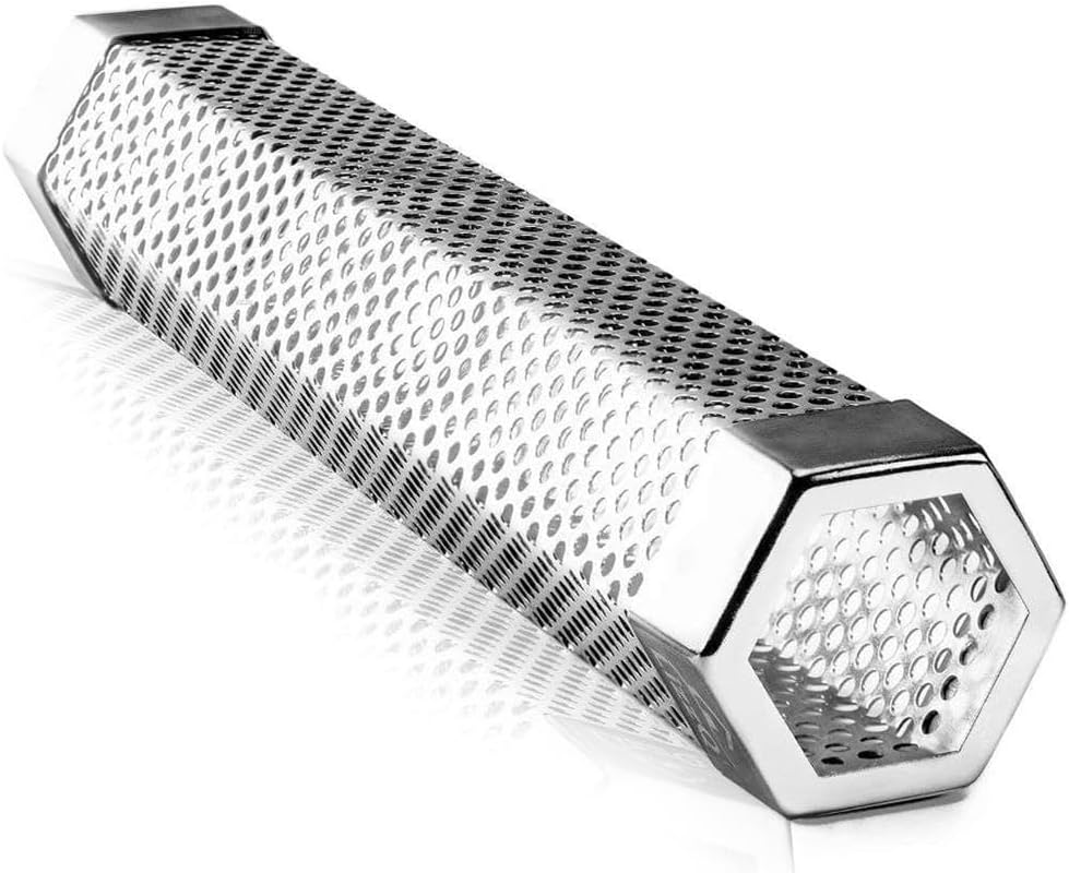 Royalford BBQ Premium Pellet Smoker Tube 8’’ RF123456-5 Hours of Billowing Smoke for Any Grill or Smoker Hot or Cold Smoking Easy, Safety and Tasty Smoking Stainless Steel Hexagonal Shape
