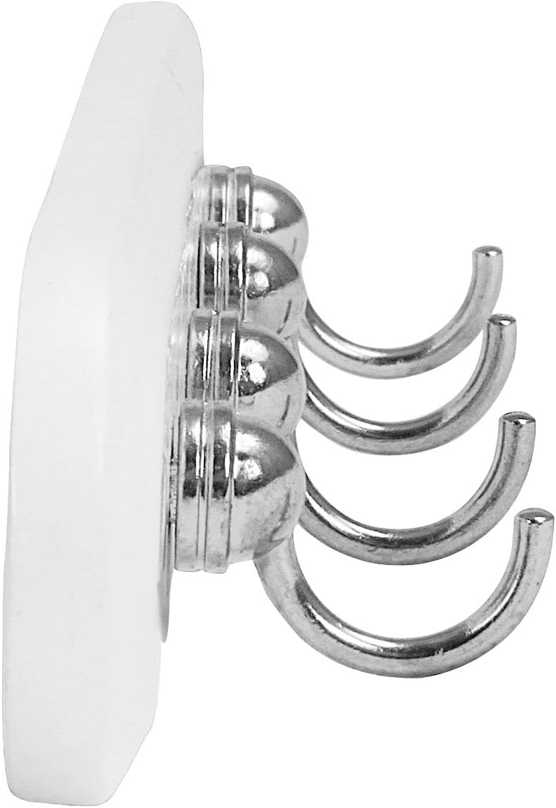 Spectrum, Modern Entryway Organizer & Wall Décor Diversified Four Key Rack, Wood, 4-Hook, White/Chrome