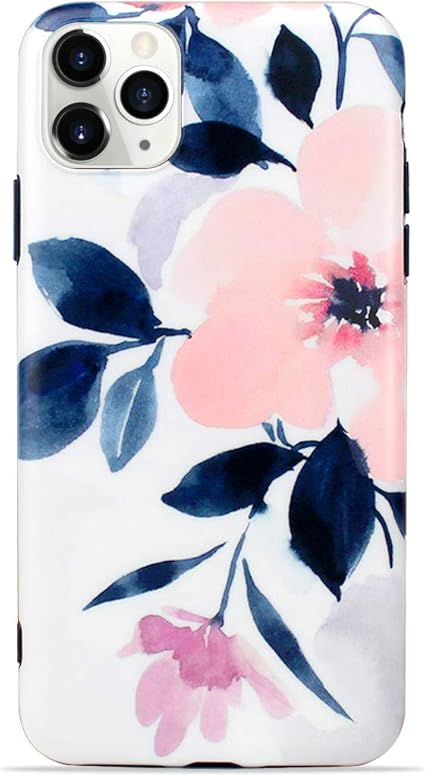 Amazon 花柄 Iphone 11 Pro ケース 桃の花 Tpu 花 柔らかい ケース カバー アイフォン 11 プロ フローラル ピンク フラワー アート インク塗装 水彩 ラバー 女性用 Flower Floral Case Selendis ケース カバー