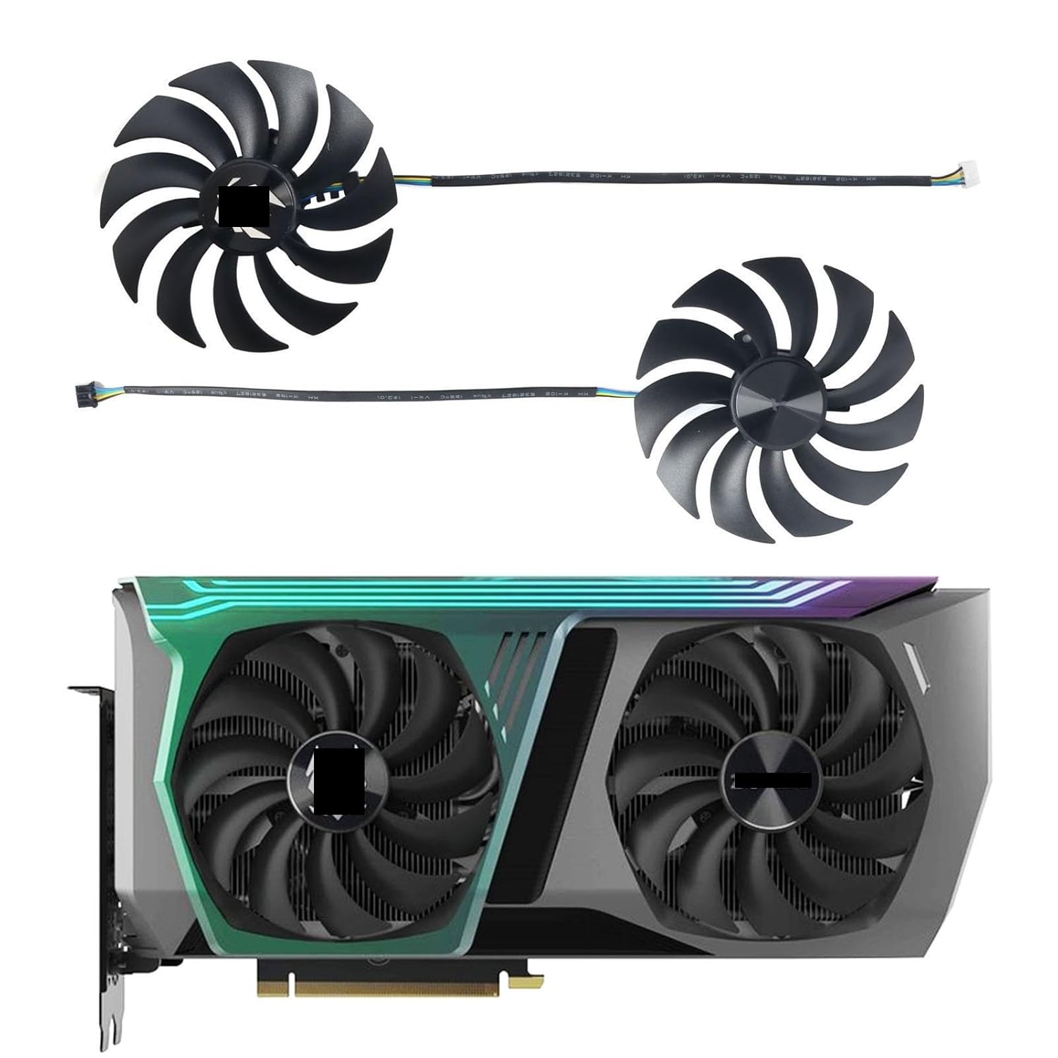 Graphics Card for RTX 3070 AMP Holo Graphics Card Cooling Fan 100MM GAA8S2U CF1010U12S RTX3070 Video Card Fan(Fan - 2PCS_NO RGB)