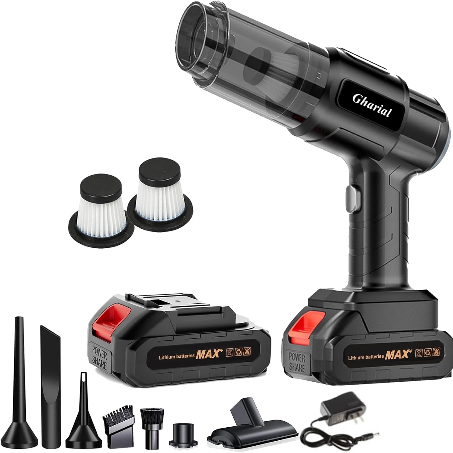 Handheld Car Air Vacuum Cleaner, 35000PA Rechargeable Cordless Vacuum Cleaner and Air Duster, High Power Hand Held Vacuum with Backup Battery, 2 HAPE Filters and Multi-Nozzles for Car, Home, Office