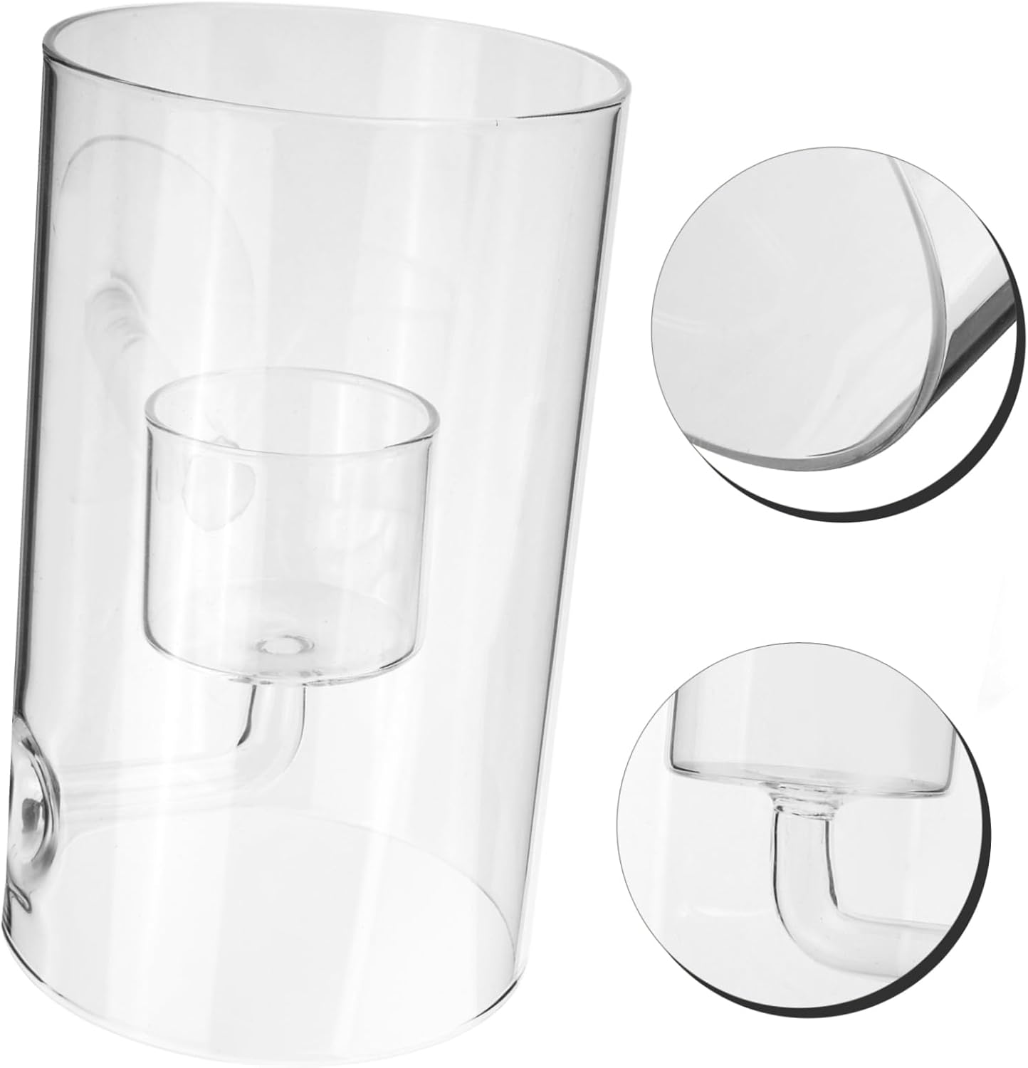 Glass Cylinder Candle Holder Farmhouse Candle Cover Decorative Glass Shade