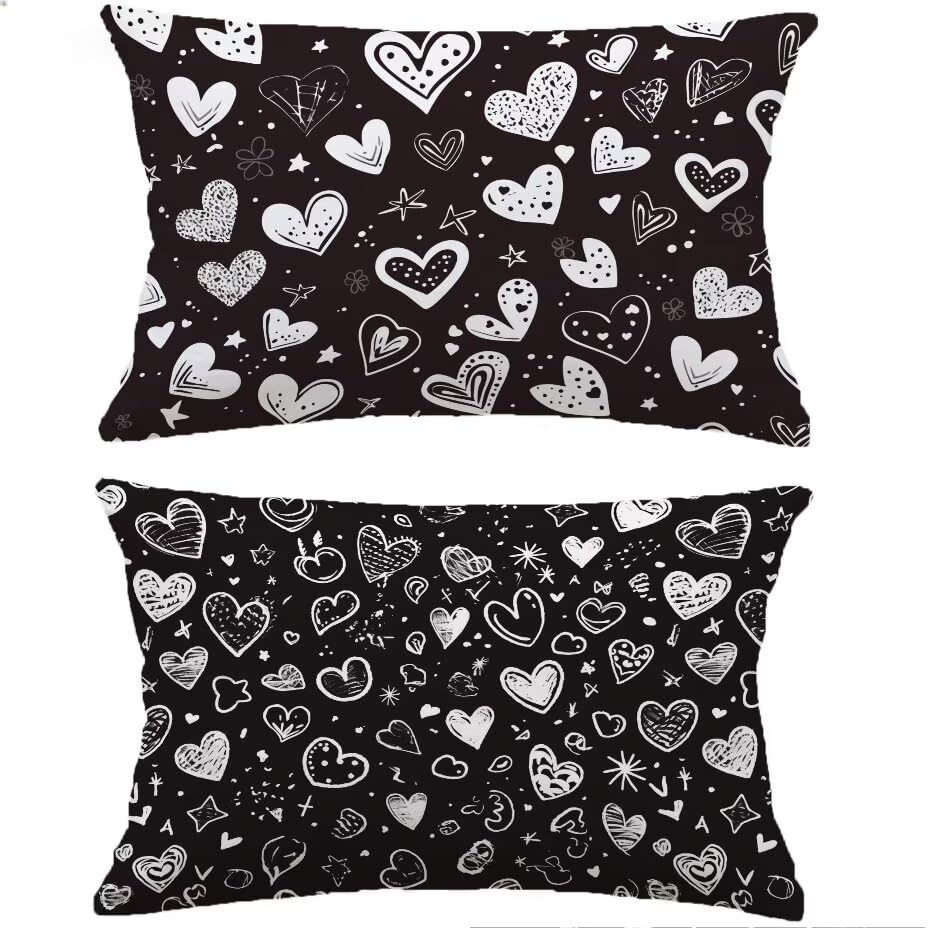 Housse de Coussin Extérieur 80x100 cm Noir Lot de 2 M-P111