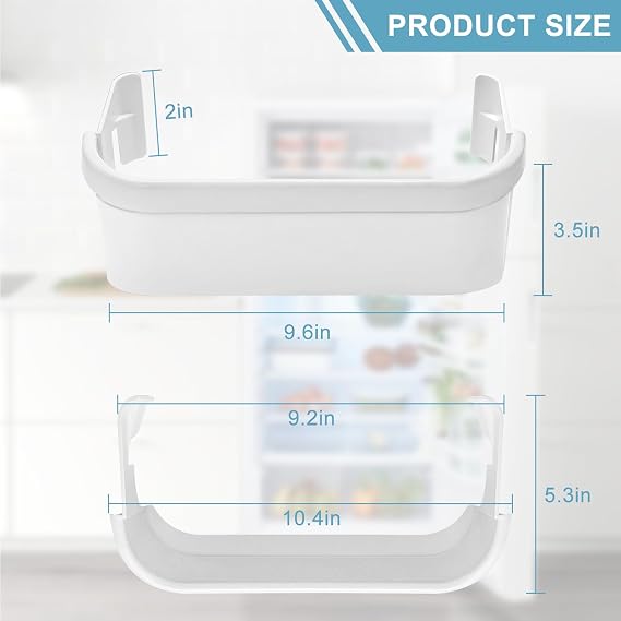 AMI PARTS 240351601 Refrigerator Freezer Door Bin Side Frame Fit for Ken-more Frigi-daire freezer door shelf replacement Replaces 240351607 891154 AP2115974 PS430027 AH430027 EAP430027 (2 Pack)