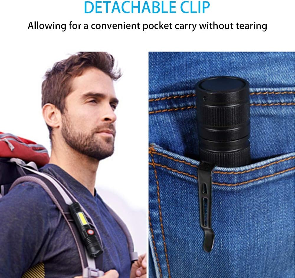 Hoxida Rechargeable Flashlight Sidelight Waterproof Photo