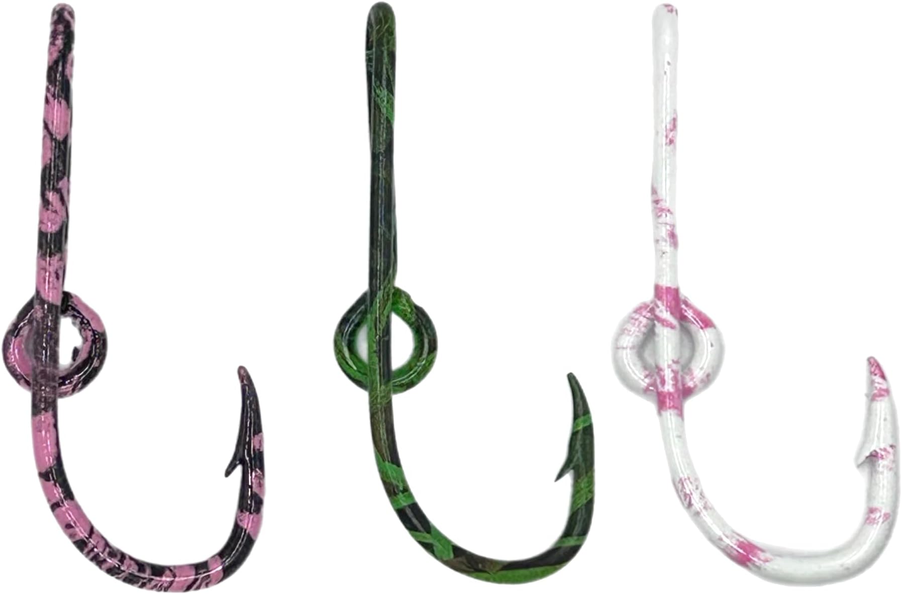 Three Eagle Claw Camo Hat Pin Hook Fish Hook Money/Tie Clasp - Set of Three Camo Hooks