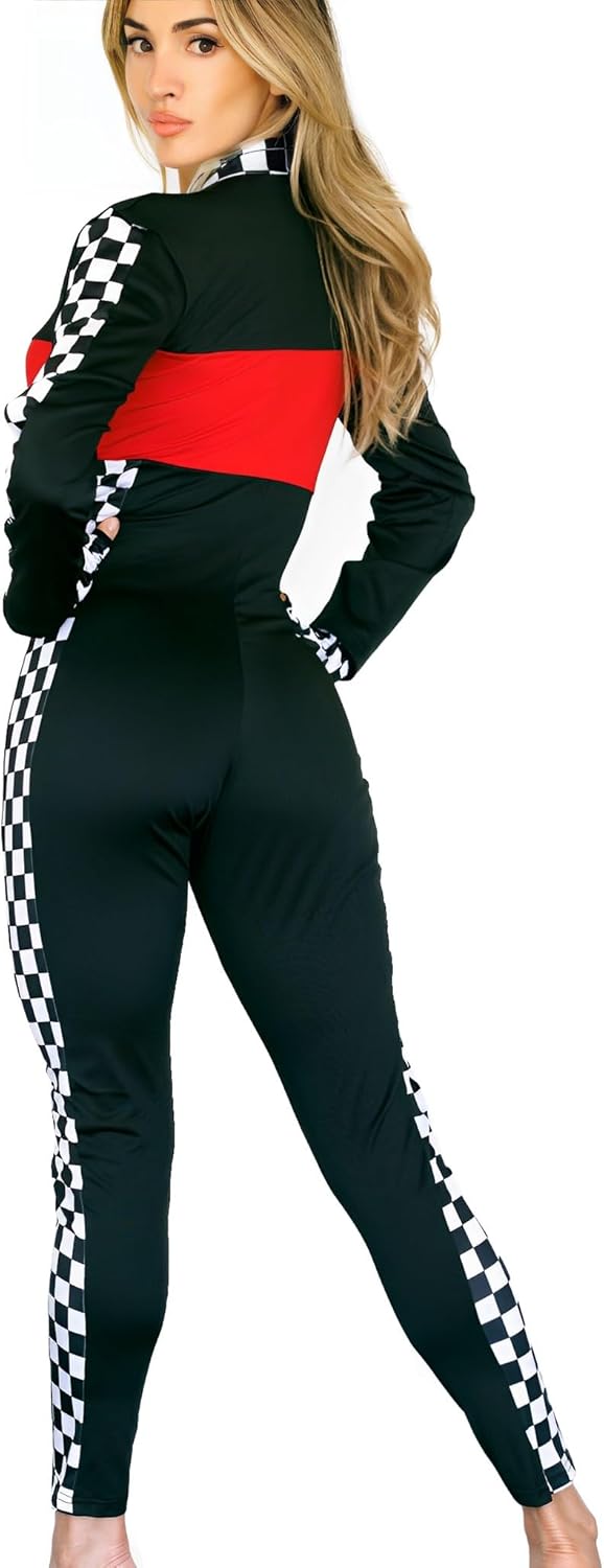 Beauty's Love Halloween Racer Costume-Speed Car Driver Jumpsuit Costume for women - Image 3