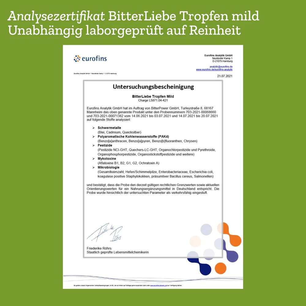 BitterLiebe - Bittertropfen ohne Alkohol - nach Hildegard von Bingen - das Original aus Die Höhle der Löwen - hochdosierte Bitterstoffe Tropfen alkoholfrei