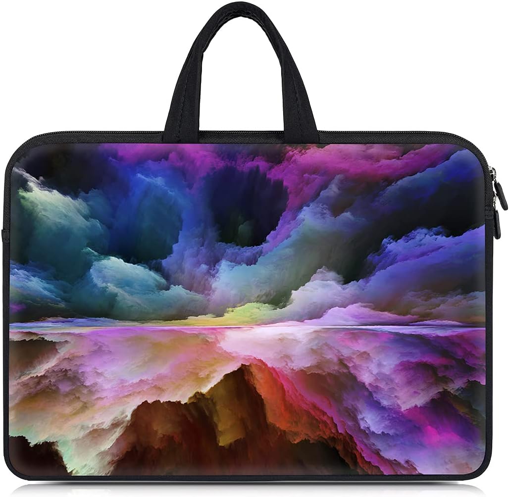 11.6 12 12.1 12.3 12.5 Inch Chromebook Case Neoprene Laptop Tablet Sleeve for Acer Chromebook Spin 11 CP311, HP Chromebook 11.6, Samsung Chromebook Plus, 12" Chromebook Briefcase Bag,Colorful Clouds