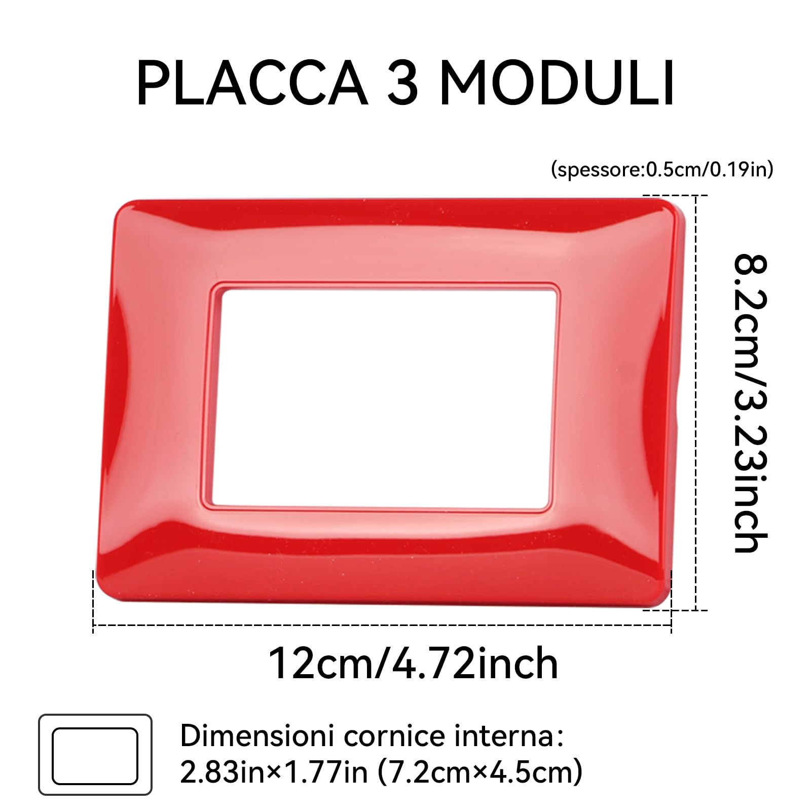Placca CILIA Per Bticino MATIX 3 Moduli – Plastica Antracite Scuro, Alta Qualità, Confezione Da 10 Pezzi