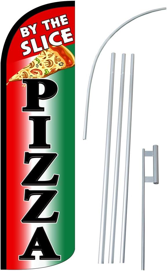 NEOPlex - "Pizza BY THE Slice 12-Foot Super Swooper Feather Flag with Heavy-...