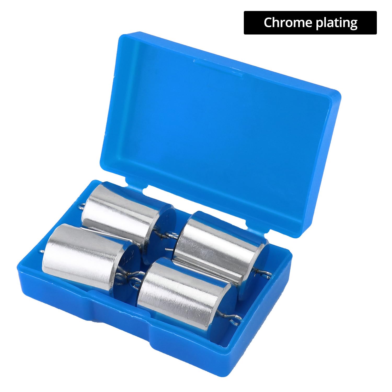 QWORK Double Hooked Weight Set, 8 x 200g (0.44lb) Chrome-Plated Lab Hook Weights, Solid Metal 30x35mm for Pulley, Tension & Motion Physics Experiments, 2 Storage Cases