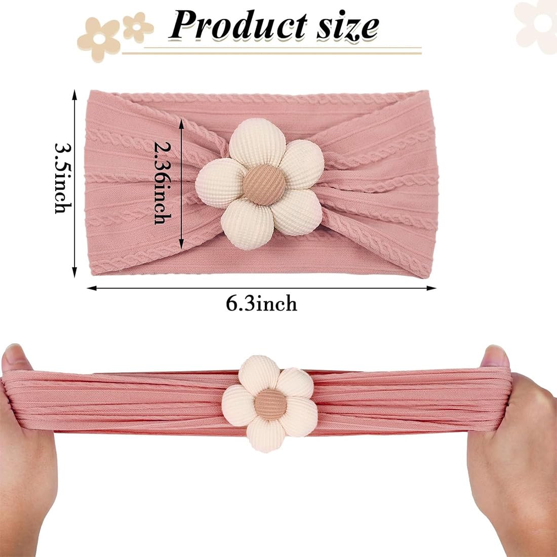 5 Pcs fascia capelli neonata, fascia capelli bambina, fascia neonata capelli, Fasce Ragazze Nylon Elasticizzato Accessori per Capelli Fatti a Mano per Neonati Bambini Bambine