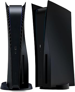Black Face Plates Skin for PS5 Console, arVin Replacement Shell Cover Case for PS5, ABS Hard Shockproof Anti-Scratch Dustproof Protective Skins Faceplates Accessories for Playstation 5 Disc Edition