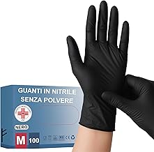 Medical 100 Nitrile Disposable Gloves Dust-free Resistant Medical Device Hypoallergenic Latex Free | Doctors Chefs Beauticians Tattoos Food Use | Various Sizes Available (Black, M)