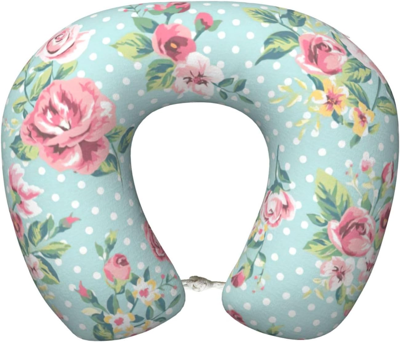 Cuscino da viaggio con stampa di rosa rosa, cuscino da collo in memory foam, cuscino portatile per hotel, campeggio, chi dorme sul lato e sulla schiena