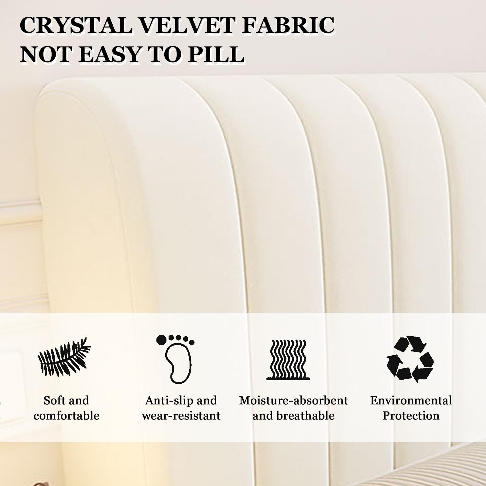 Fundas Cabeceros Cama - Fodera elastica lavabile per testiera, per letti da 150/160 cm, rimovibile, colore: bianco, 2,2 m