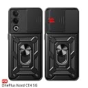 TheGiftKart Tough Armor Bumper Back Cover Case for OnePlus Nord CE 4 5G | Sliding Camera Cover, Kickstand & Ring Holder | 360 Degree Protection Back Cover Case for OnePlus Nord CE4 (PC & TPU, Black) gallery image