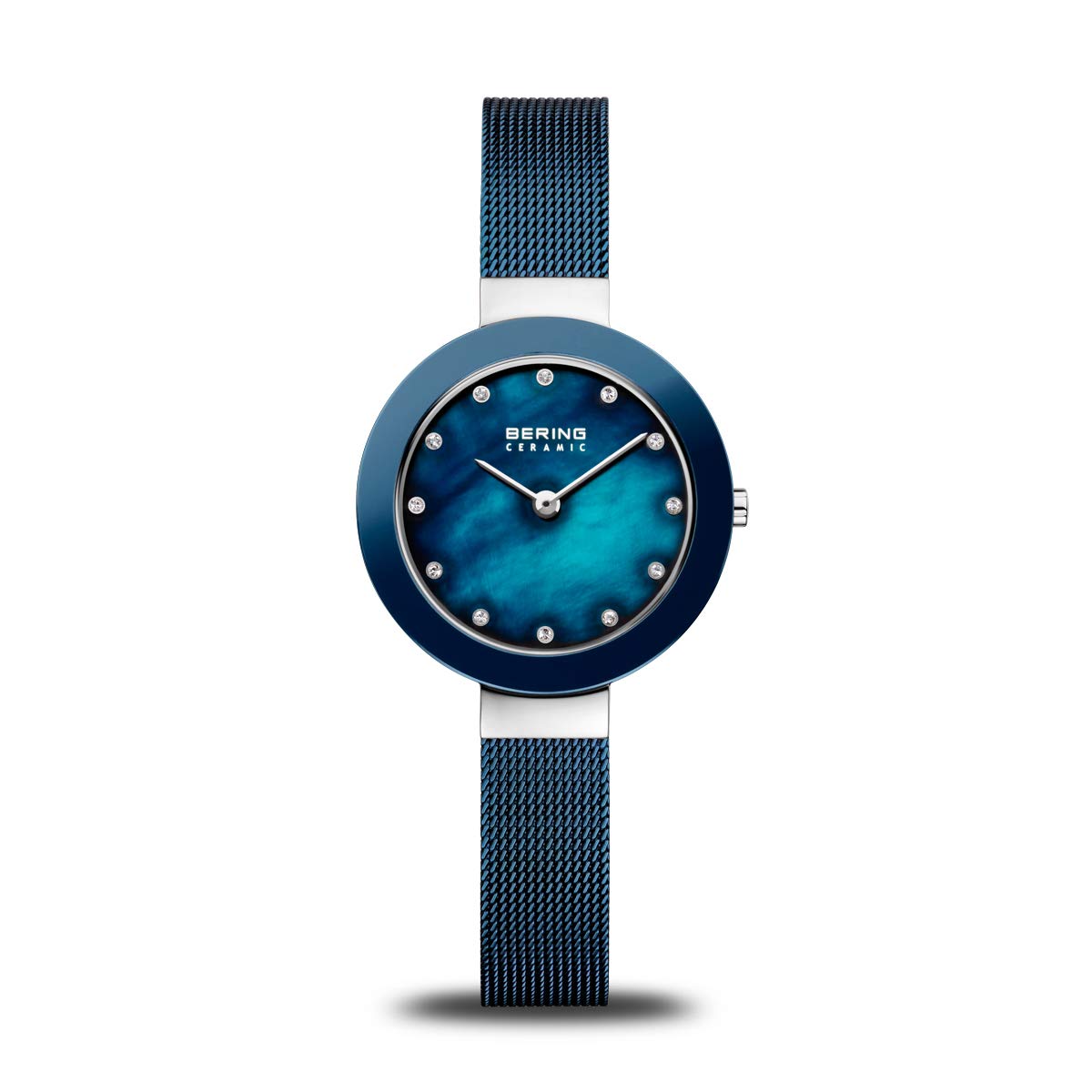 Bering Women's Blue Ceramic Watch 29 Mm Milanese Bracelet 11429-387