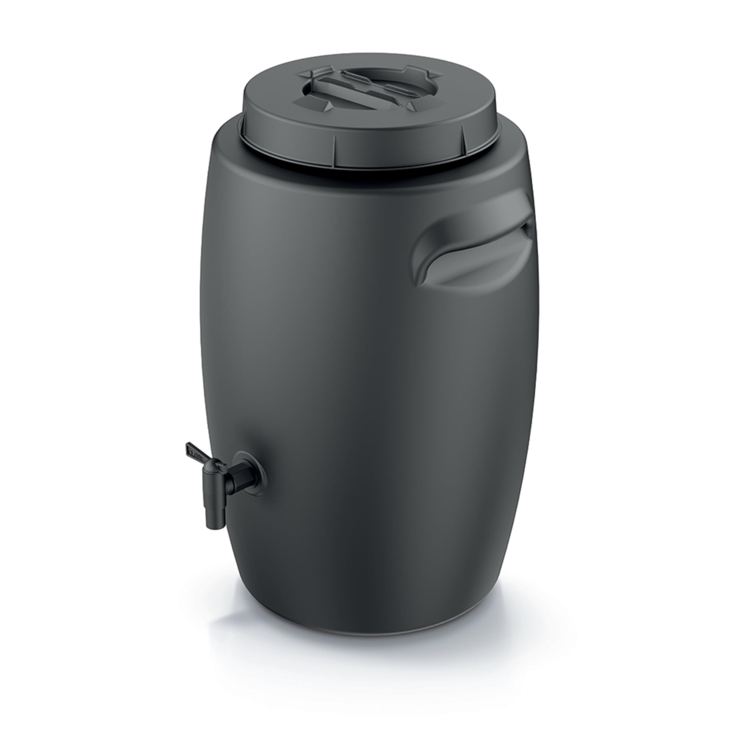 Bac à compost bio pour la production d'engrais avec robinet, 55 l, noir, anthracite, composteur pour déchets biologiques