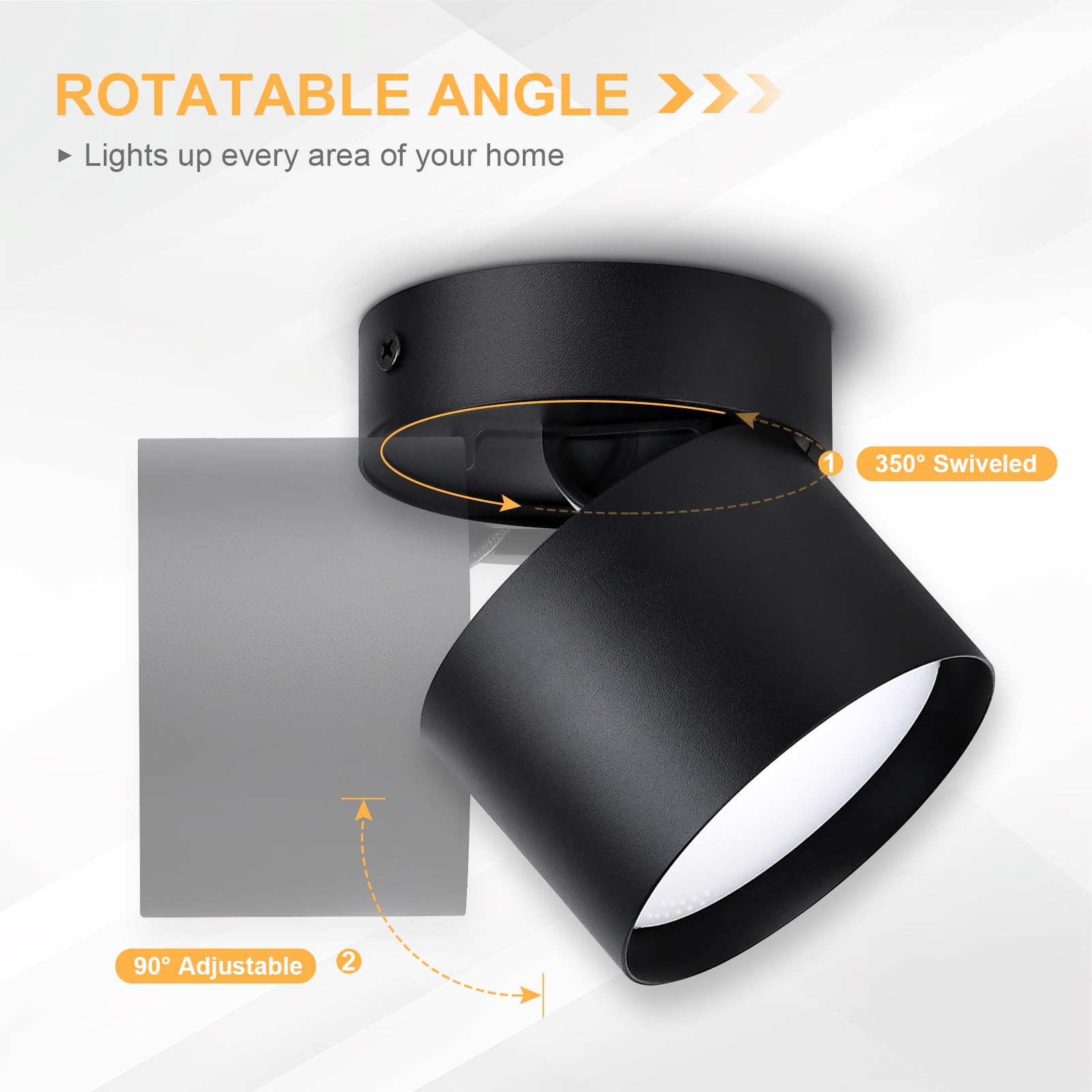 GeyouLux LED Adjustable Projection Spotlight, 7W 800LM diameter 82×80mm Dimmable Ceiling Spotlights - Image 2
