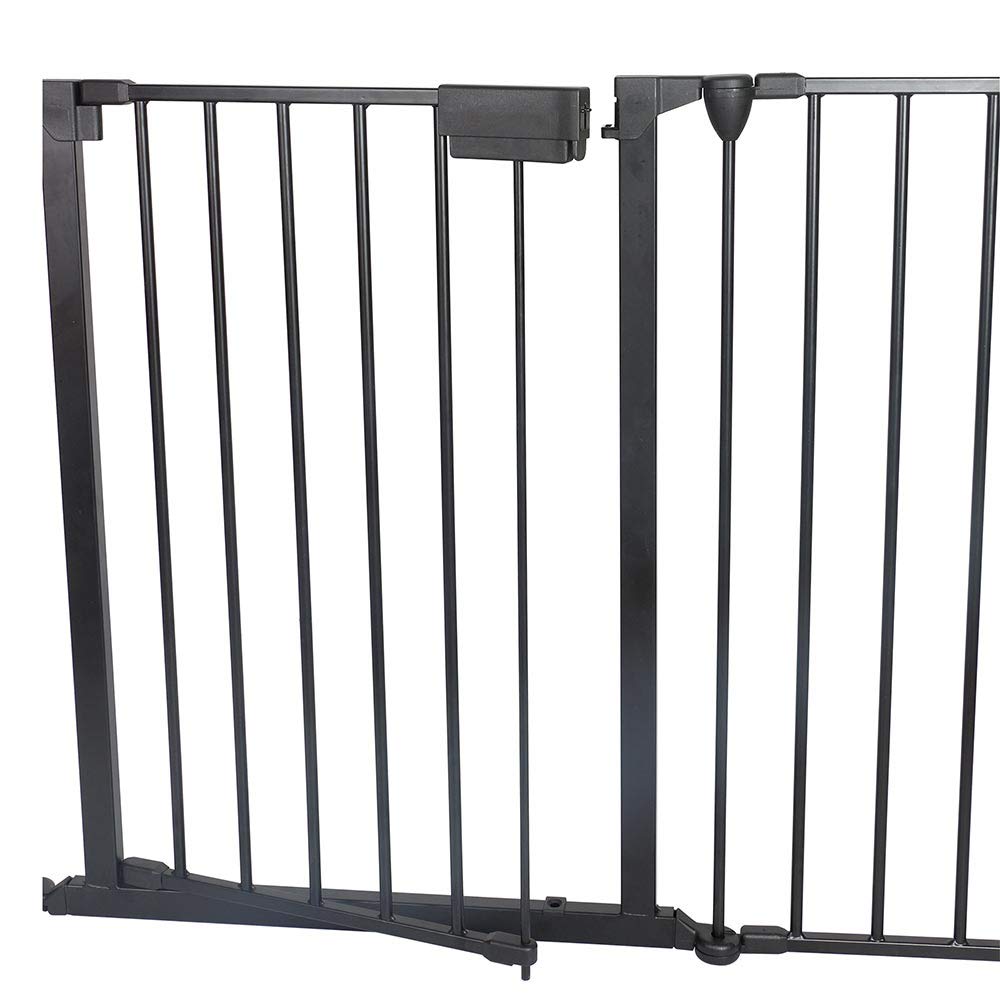 Bakaji Puerta de protección de chimenea para perros y niños, recinto, divisor, cercado con puerta y cierre con asa, antiniños, longitud 3 m, de acero, estructura plegable