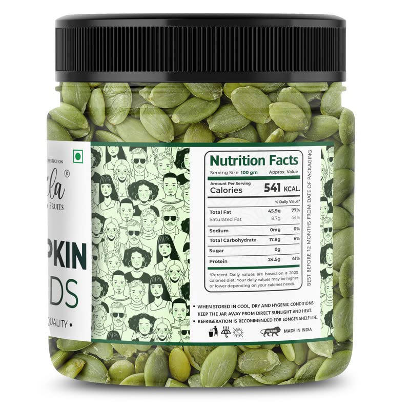 Image of LILA DRY FRUITS Pumpkin Seeds 100 Gms | 100% Natural, No Added Preservatives, Vegan & Gluten-Free, Healthy Seeds | Superfood for Snacking, Salads, and Baking | Perfect for Gifting
