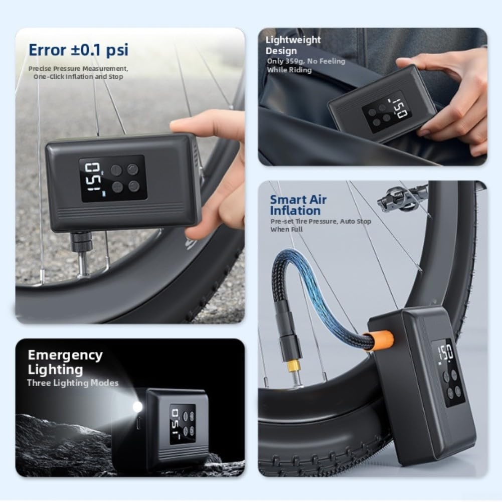 Compressore d'aria leggero 430g per usb-c ricaricabile leggero