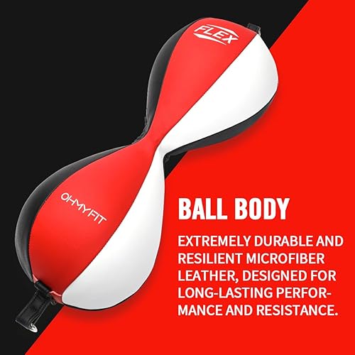 Miniatura 7 de OHMYFIT - Saco de boxeo flexible de doble extremo tensión y altura fáciles de ajustar de los cables con sistema flexible especial para hombres y