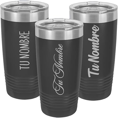Vasos Personalizados con tu Nombre Vasos Personalizados Para Mujer Hombre Grabados con Laser Vasos Termicos Frio y Caliente Con Tapa Personalizados