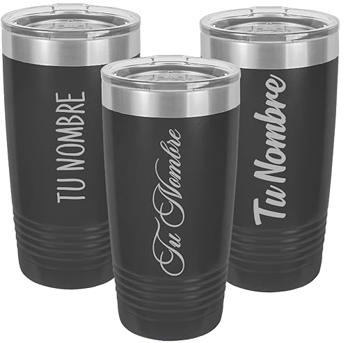 Vasos Personalizados con tu Nombre, Vasos Personalizados Para Mujer Hombre Grabados con Laser, Vasos Termicos Frio y Caliente Con Tapa