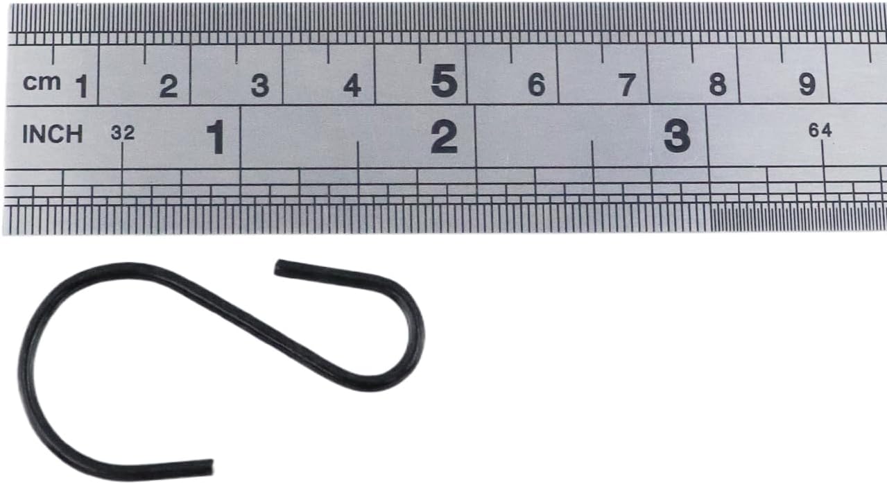 60 Pcs Small Hooks for Hanging 1.73 Inch Black S Hooks Bulk Curtain Hanging Connectors Mini Ornament Storage for Pot Plant Jewelry Keychain,Iron Black image 5