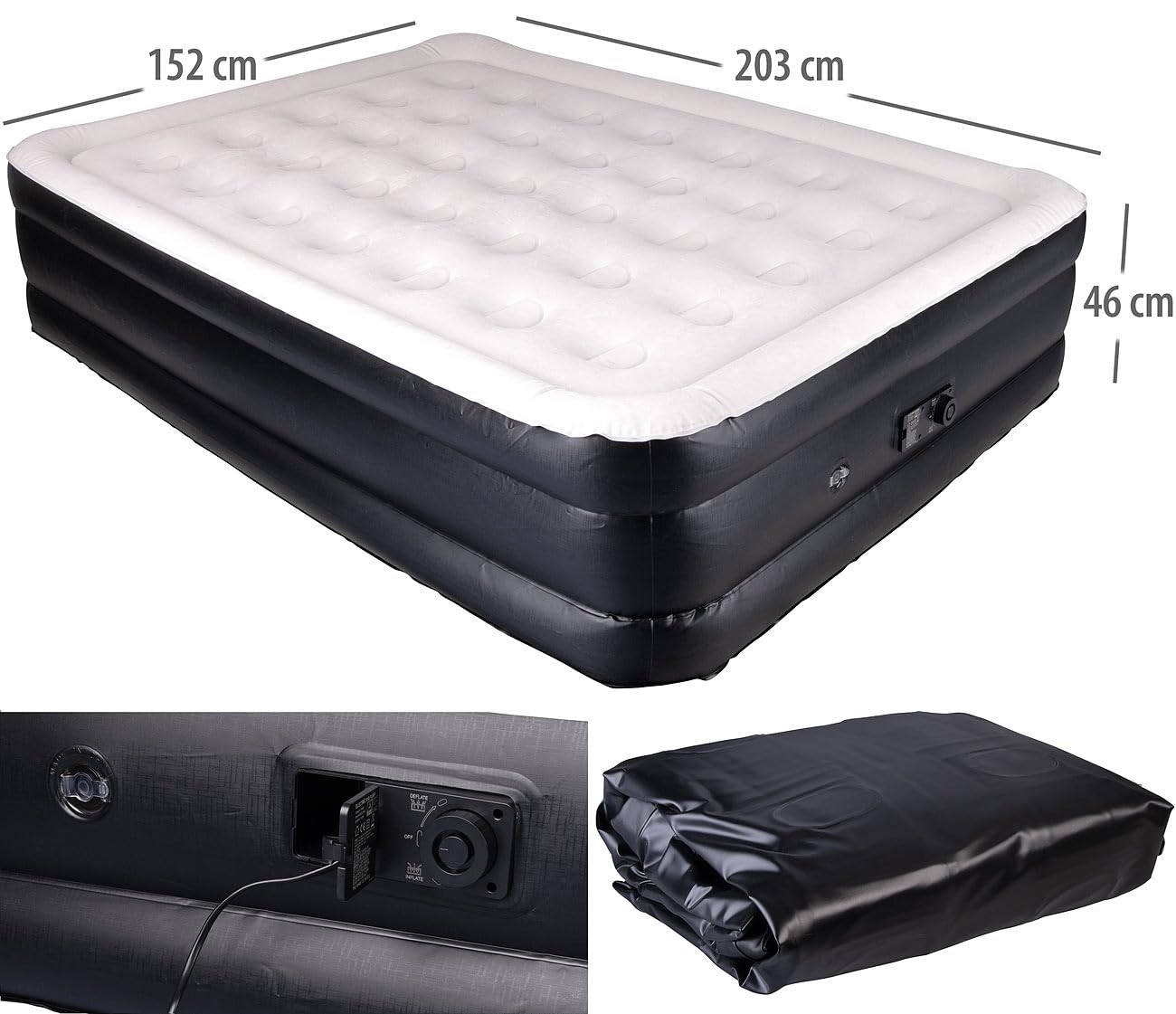 Semptec Urban Survival Technology Luftbett: Selbstaufblasende Luftmatratze mit elektrischer Luftpumpe (Selbstaufblasende Luftbetten, Luftmatraze, Luxus)