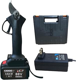 ZJFHEYUO Tijeras de podar inalámbricas, eléctricas, con batería de Litio, para árboles frutales, bonsáis, portátiles, para jardín, Color Negro